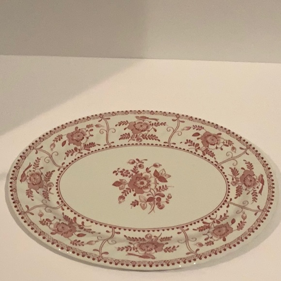 Red and Cream Oval Platter - Picture 6 of 15